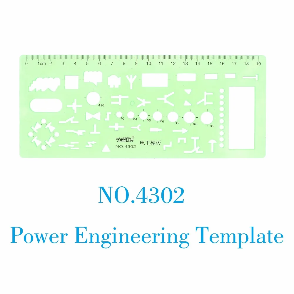 Силовая инженерия шаблон для рисования линейка электрическая мощность чертёжный Шаблон трафарет Plantillas Dibujar, метрический, № 4302