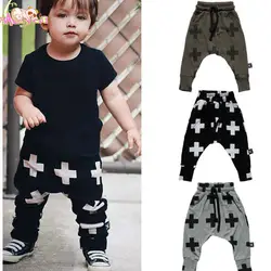 Штаны унисекс для детей, штаны NUNUNU с перекрестным узором, одежда для малышей, шаровары для мальчиков и девочек, штаны, одежда для малышей