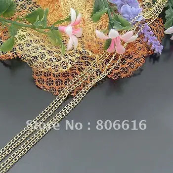 

20M/lot 1.5MM Gold Plated Metal Extended Chains Jewelry Link Chain Components