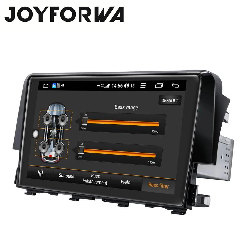 Best DSP 9" Android 8.1 Car Multimedia Radio for Honda Civic 2016-2018 GPS Mirror Link Subwoofer Stereo WiFi 4G SIM DVR OBD DAB AUX 5