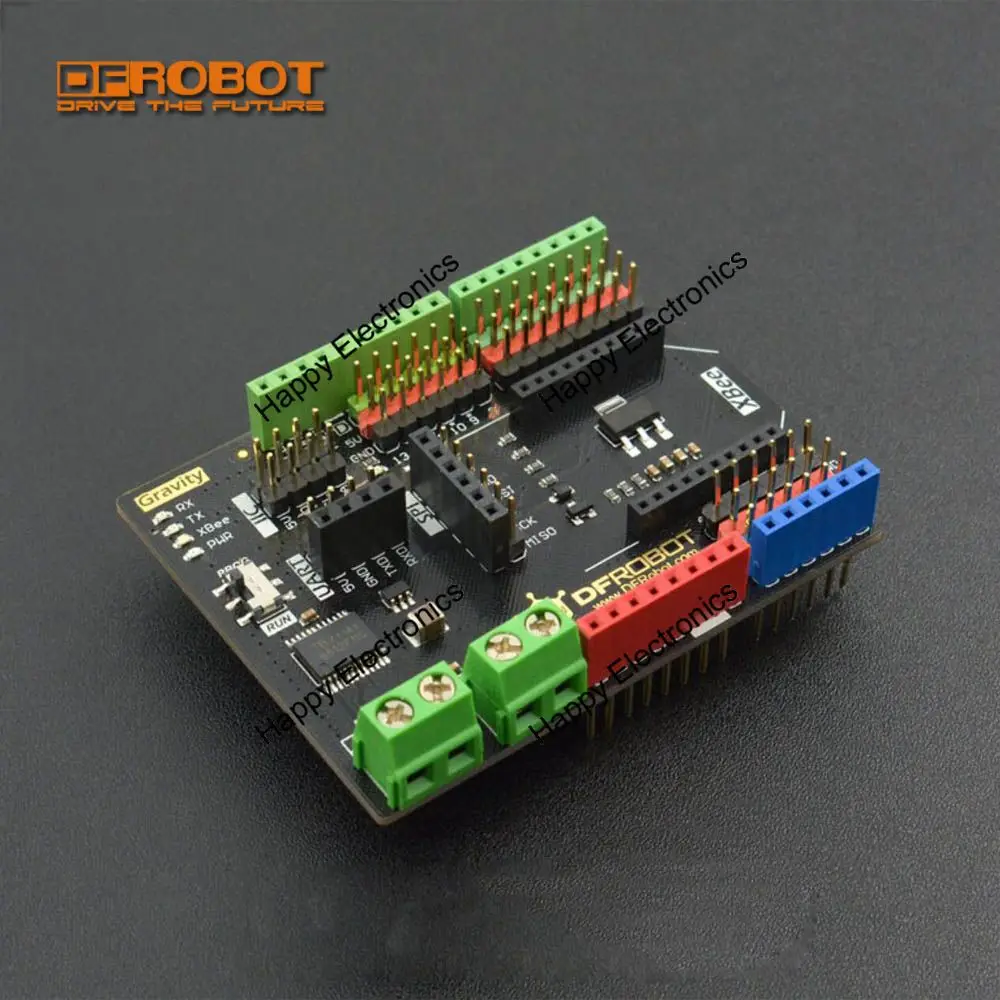 New DFRobot Gravity IO expanding &amp 2x1.2A щит драйвера двигателя с XBee слотом + XBee/WiFi Bee/Bluetooth Bee