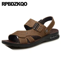 Открытый носок на открытом воздухе итальянский повседневная домашние тапочки Дизайнерская обувь мужчины высокого качества лето слайды Настоящая кожа надевать сандалии