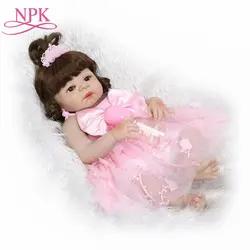 NPK bonucas возрождённая 22 дюймов Полностью силиконовая виниловая Кукла Reborn Baby 55 см новорожденная Реалистичная кукла новорожденного ребенка