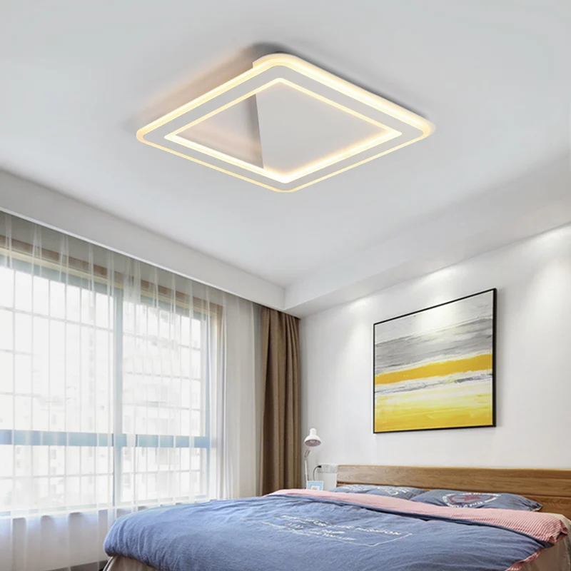 

White/Black Square Led Chandelier ceiling For Living room Bed room Study room Home Deco AC85-265V Modern chandelier lighting