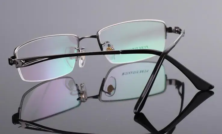 Роскошные Pure titanium Hlaf очки без оправы очки для мужчин и женщин Rx
