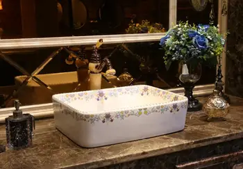 

Bathroom Porcelain Vanity North Europe Style Vessel Sink Ceramic Ancient Counter top Washbasin XR112-268