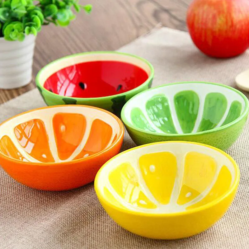 Creative Bowl Lovely Hand Painted Fruit Bowl For Children Watermelon Ceramic Bowl Cartoon Tableware Flatware 4