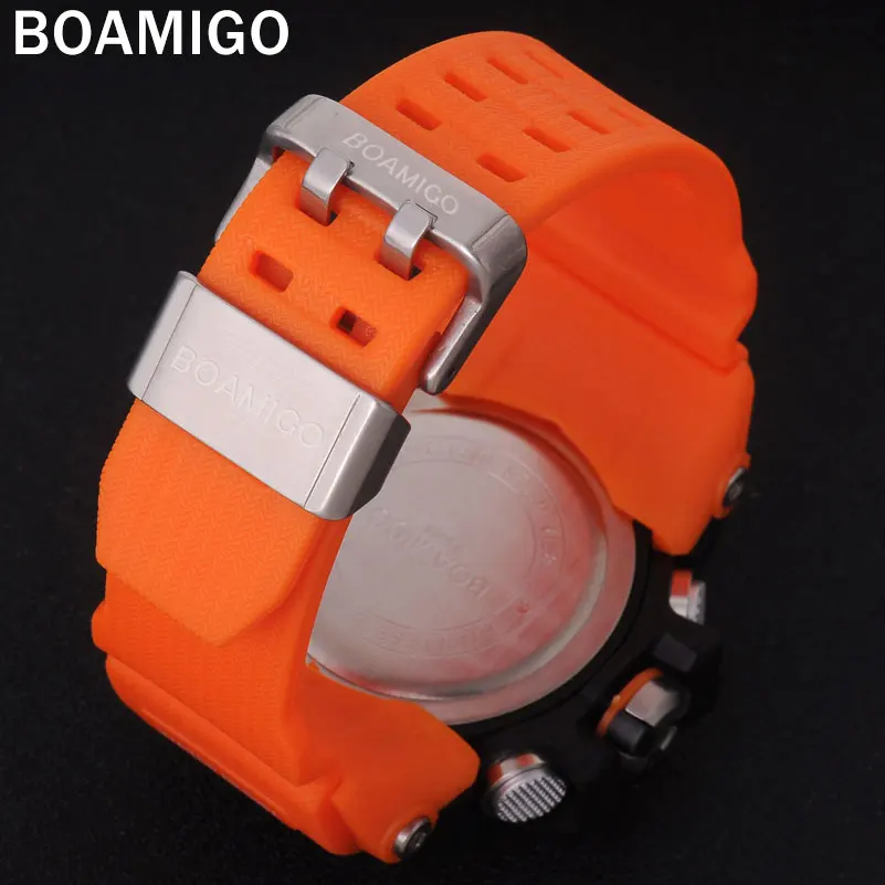 50M Waterproof Swimming Wristwatches LED Digital Watches Dual Display Mens Sports Top Brand Luxury Orange Black Quartz Watch New (14)