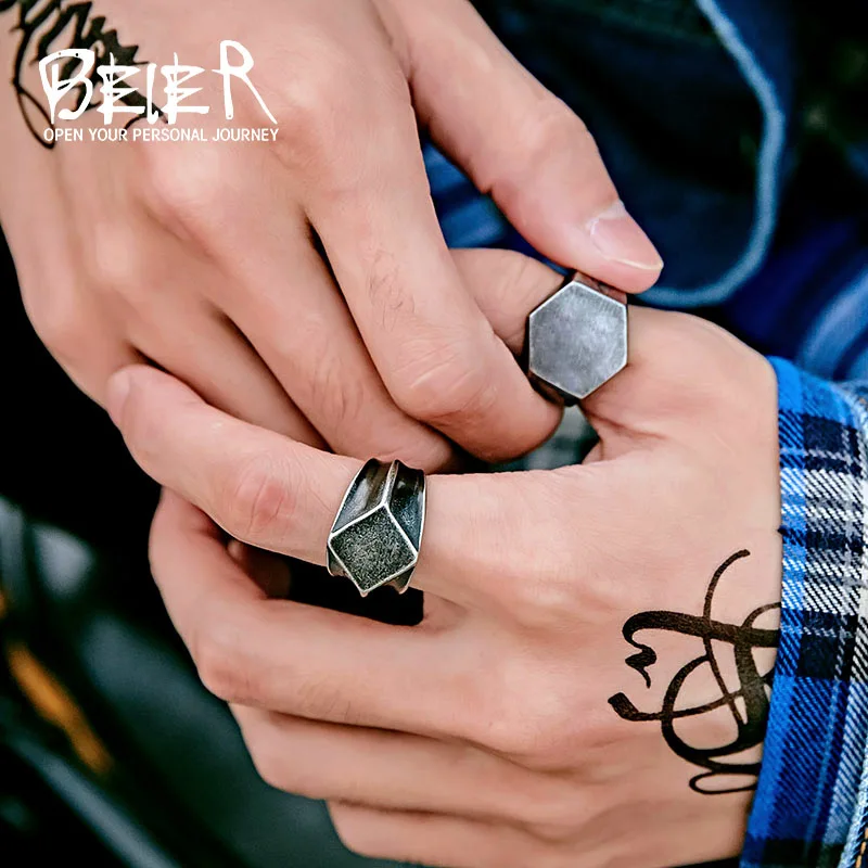 Stainless Steel Ring Finger Ring Unique Design for Man Antique Jewelry LLBR8-437R