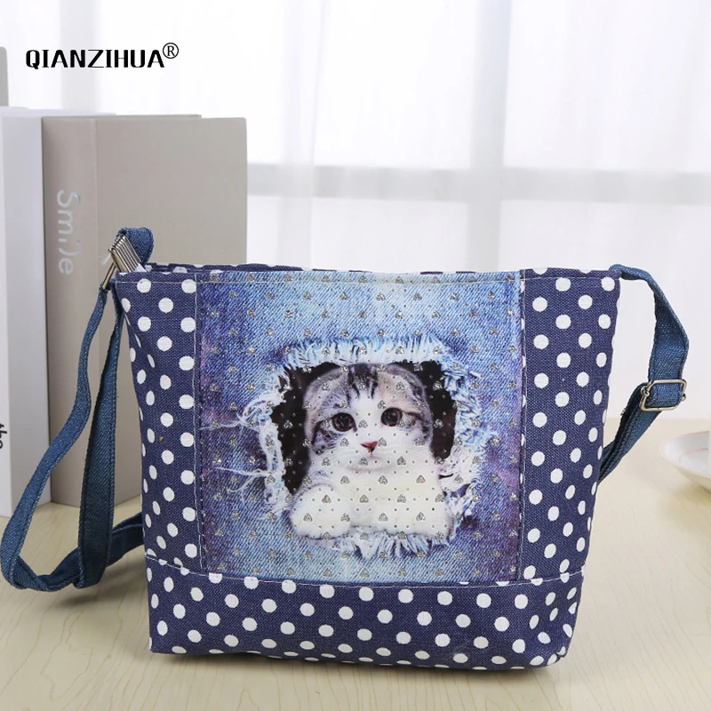font b Kids b font Children font b Bags b font Canvas Cartoon Cat Girls