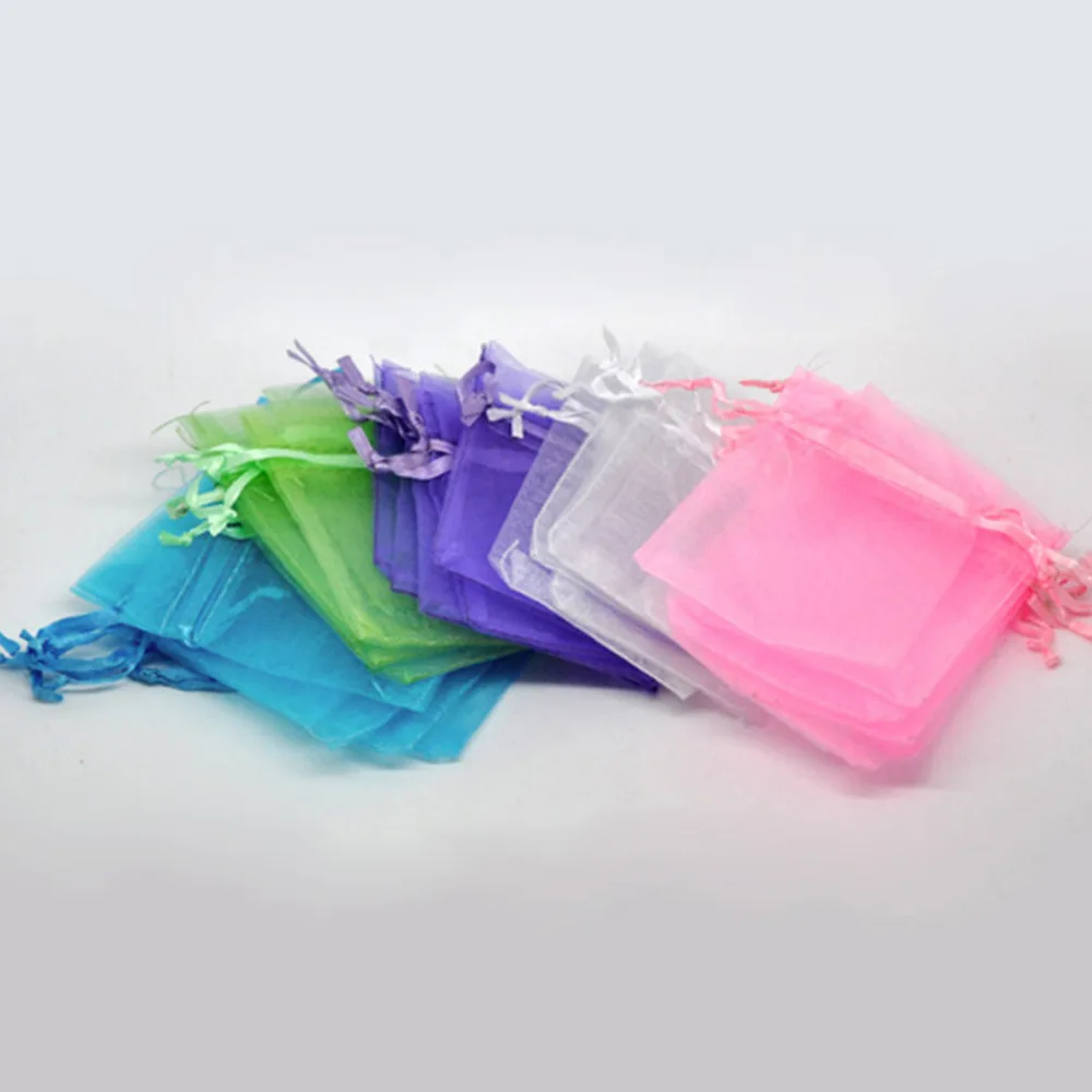 

Doreen Box hot- Gift pouch &bag mixed, organza, with draw, wedding, 9x7cm. 100PCs (B07742)