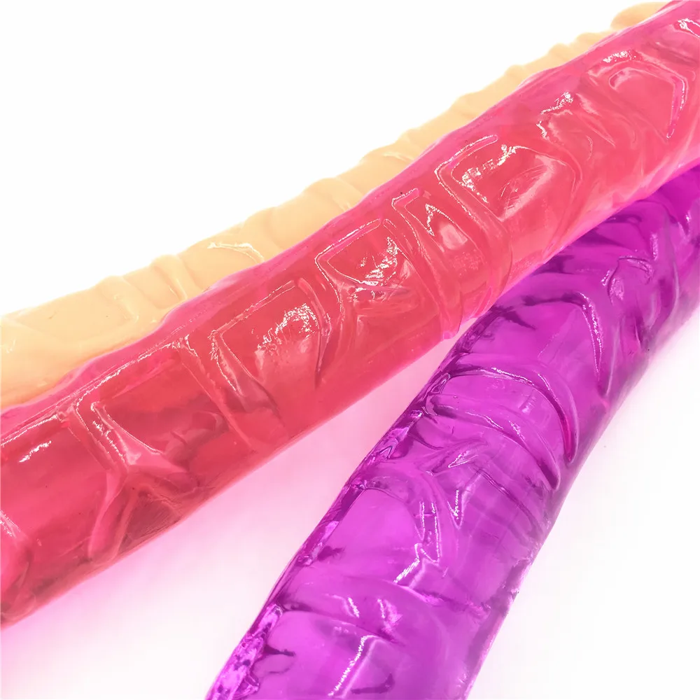 Long Dildos 370mm Flexible Soft Jelly Vagina and Anal Double Ended Dong Sex Toys Erotic Adult Products sex toys