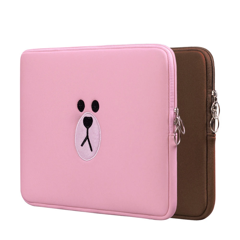 

2019 Brown Bear Cartoon Bag11 13 15.6 Inch For Macbook Air Pro 11 13 15 Laptop Bag Tablet Case Computer Sleeve Computer Pocket