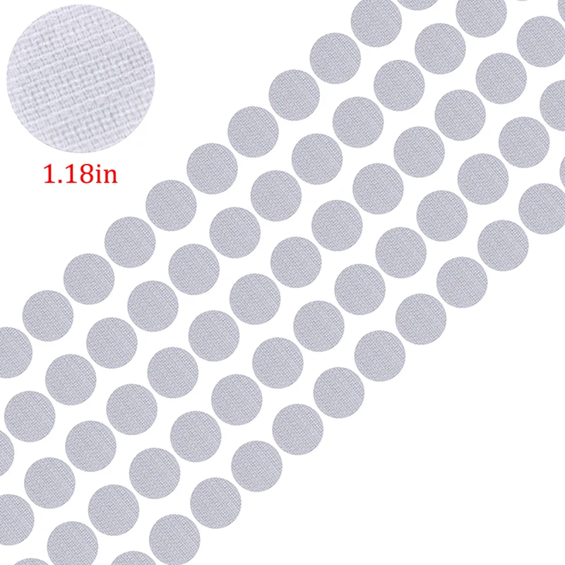 white 30mm 100 пар многоцветная клейкая крепежная лента точки липкая задняя липучка Волшебная наклейка - Цвет: white 30mm