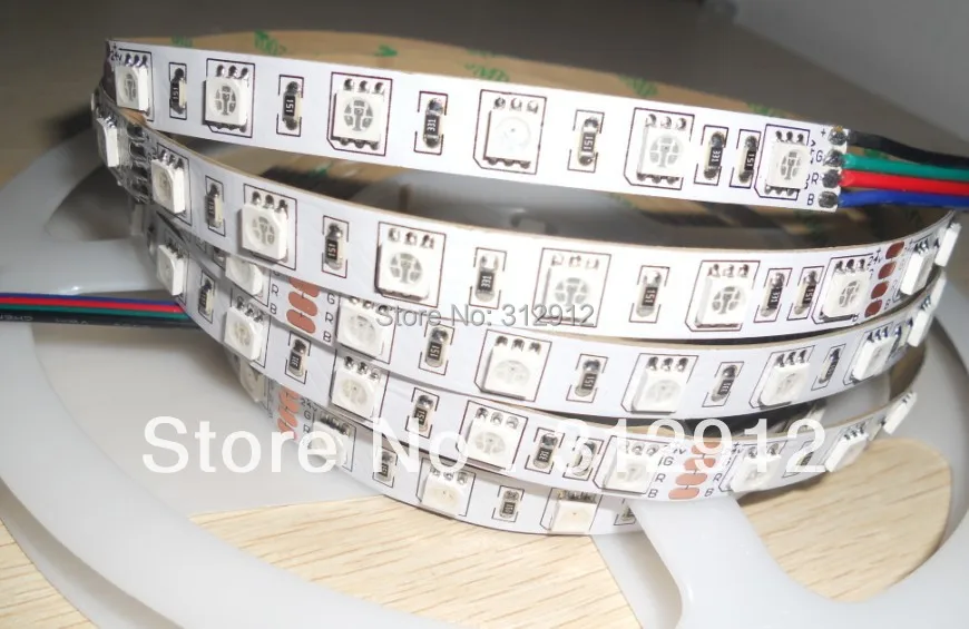 12 В постоянного тока 5 м (один рулон) 5050 SMD 60LED s/m светодиодная лента IP33 не