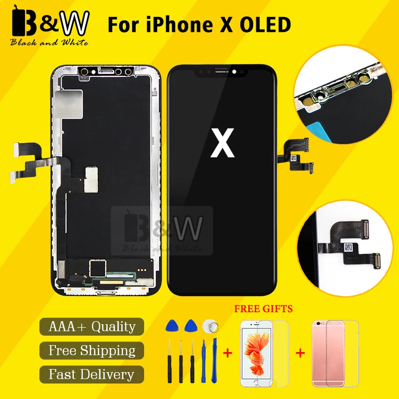Top Quality OEM LCD Replacement 5.8'' Inch For iPhone X LCD Display With Touch Screen Digitizer DHL Free DHL Shipping
