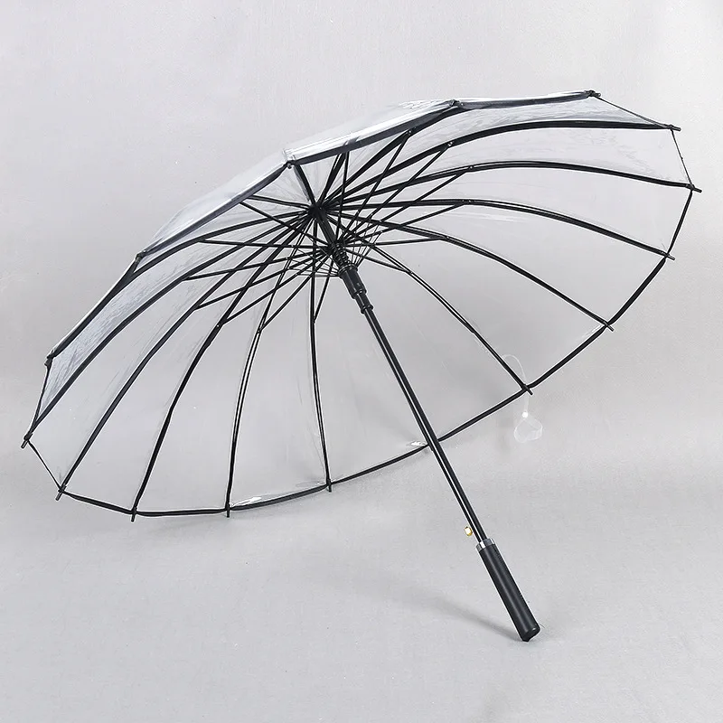 Free Shipping Full Automatic Big Clear Umbrella Transparent Rainy Sunny