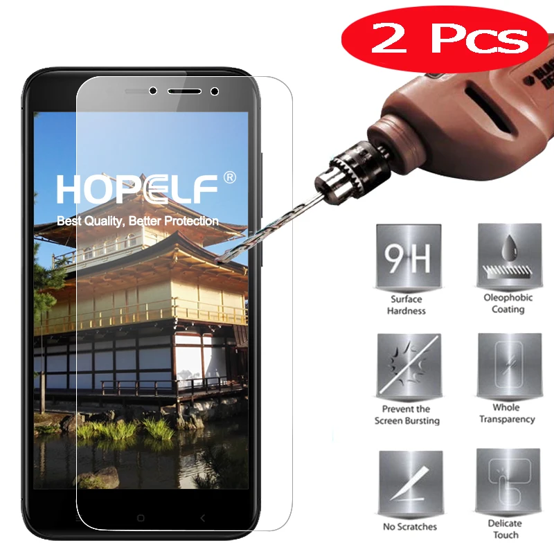 

2 Pieces HOPELF Tempered Glass for Xiaomi Redmi 4x Glass Screen Protector Phone Film for Glass 4x Xiaomi Redmi Protective