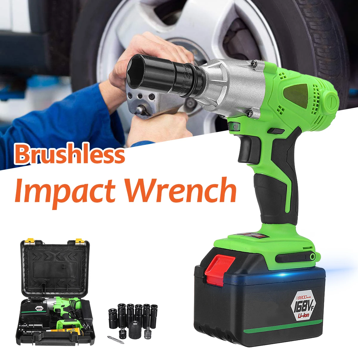 

98/128/168/188V 2500RPM Brushless Cordless Electric Drill Rechargeable Electric Impact Wrench Home Repair Power Tool