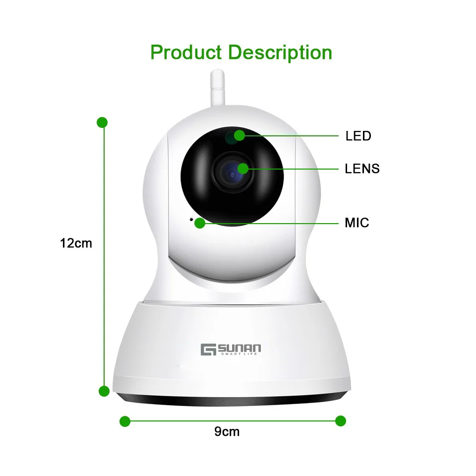 GSUNAN Смарт мини Сковорода/наклона IP камеры WiFi 1080 P Крытая купольная камера