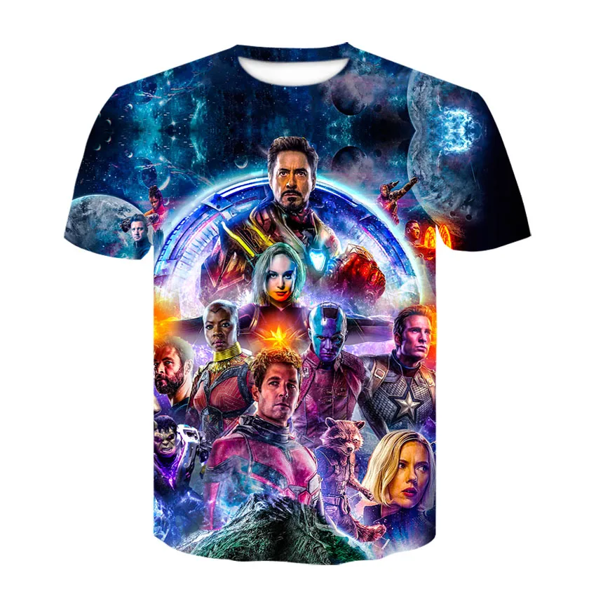 

2019 marvel 3d avenger 4 compressed short-sleeved t-shirts new fashion t-shirts for men and women, summer printed t-shirts for m