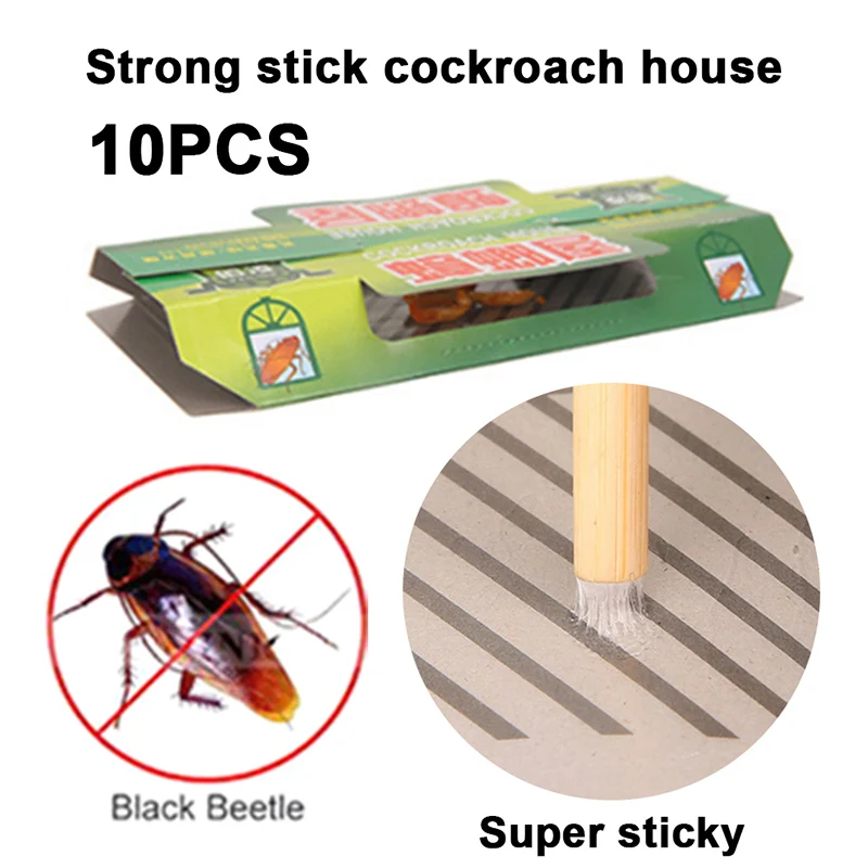 

10PCS Paperboard Bait Blackbeetle Trap Environmental Pest COCKROACH HOUSE Economic Room Cockroach Trap Roach Glue