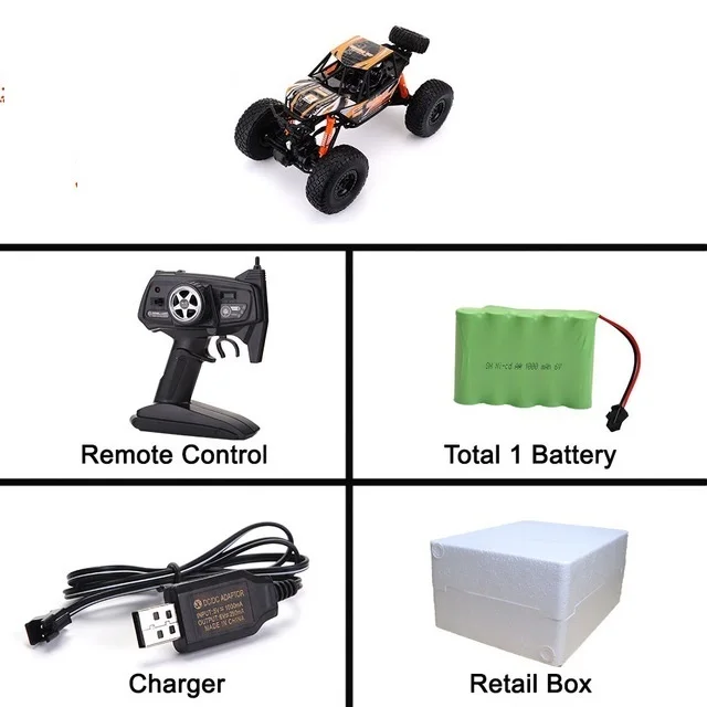 Радиоуправляемый автомобиль Рок Гусеничный 1:14 2,4 ГГц 4WD внедорожный альпинистский водонепроницаемый пульт дистанционного управления автомобиль электронная игрушка Радиоуправляемый автомобиль - Цвет: Оранжевый