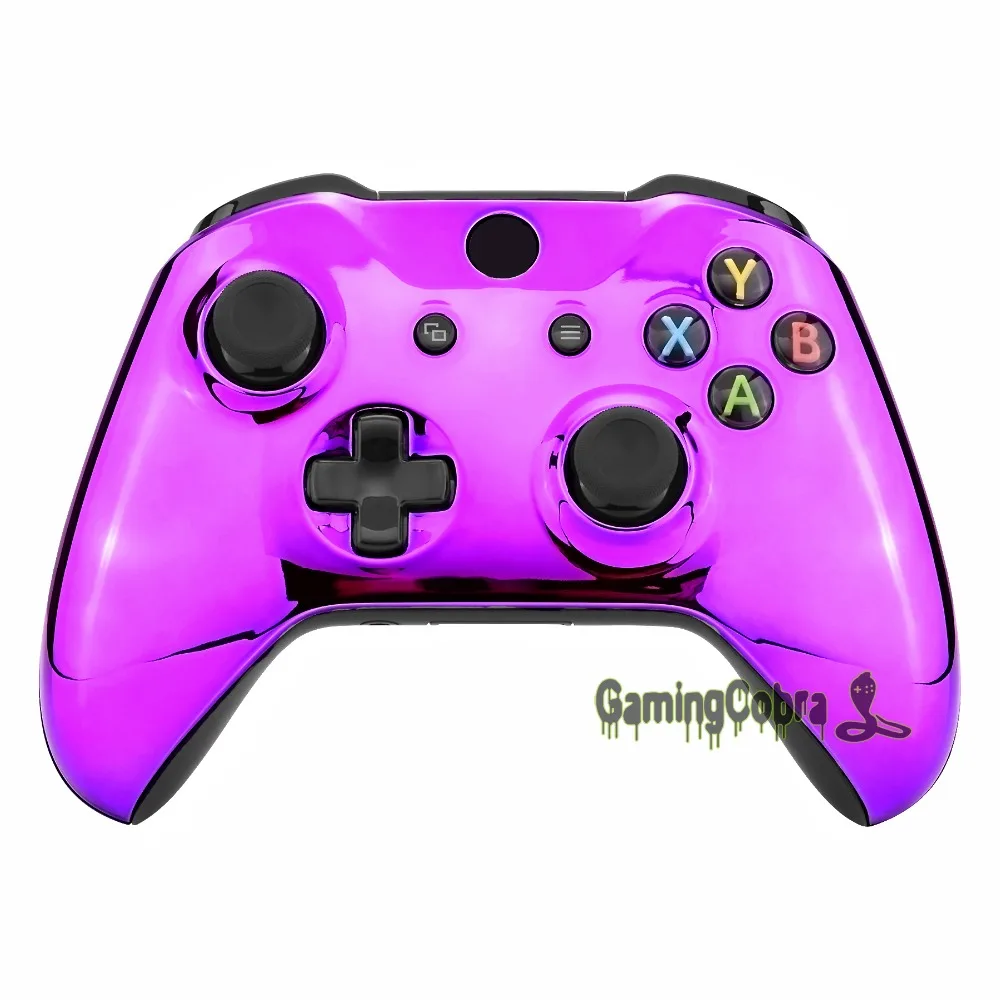 

Chrome Purple Faceplate Cover Top Housing Shell Case Replacement Kit for Xbox One S for Xbox One X Controller (1708) #SXOFD05