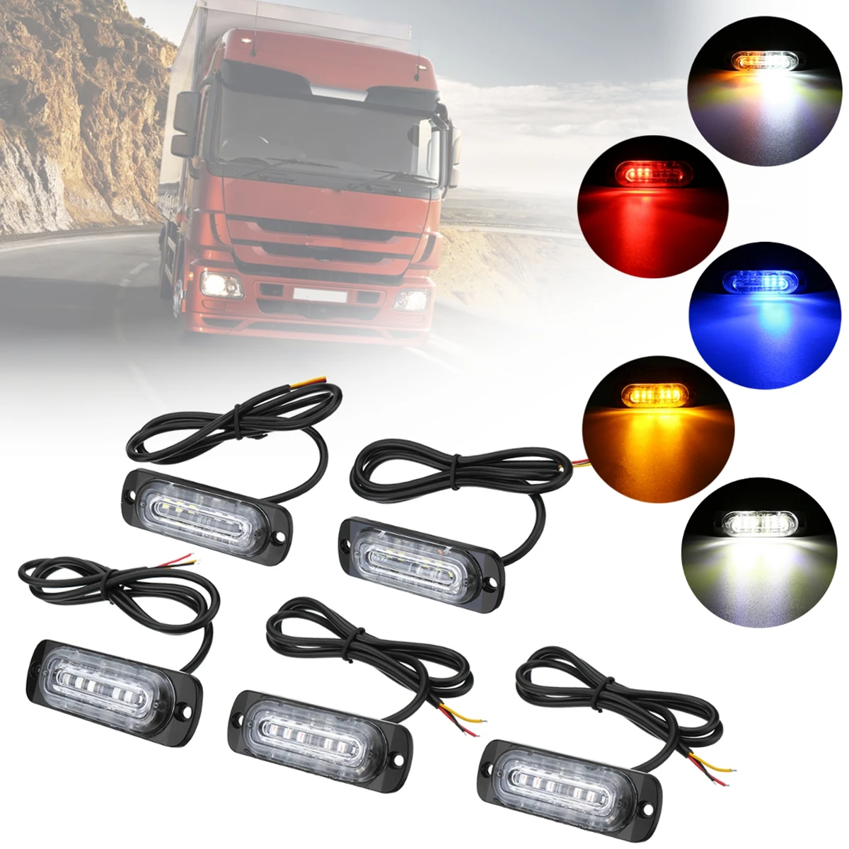 Cars Side Marker Lights 12V/24V 6 LED Marker Turn Signal Indicator Side Signal Light Trucks