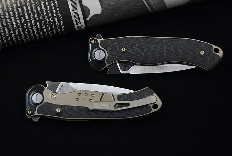 Яд BONE доктор M390 Титан CF Флиппер Складной нож Открытый Отдых Охота Выживание Карманный Кухня Фрукты Ножи EDC инструменты