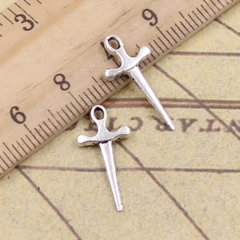 

50pcs Charms Dagger Sword 21x10mm Tibetan Pendants Crafts Making Findings Handmade Antique Jewelry DIY For Necklace
