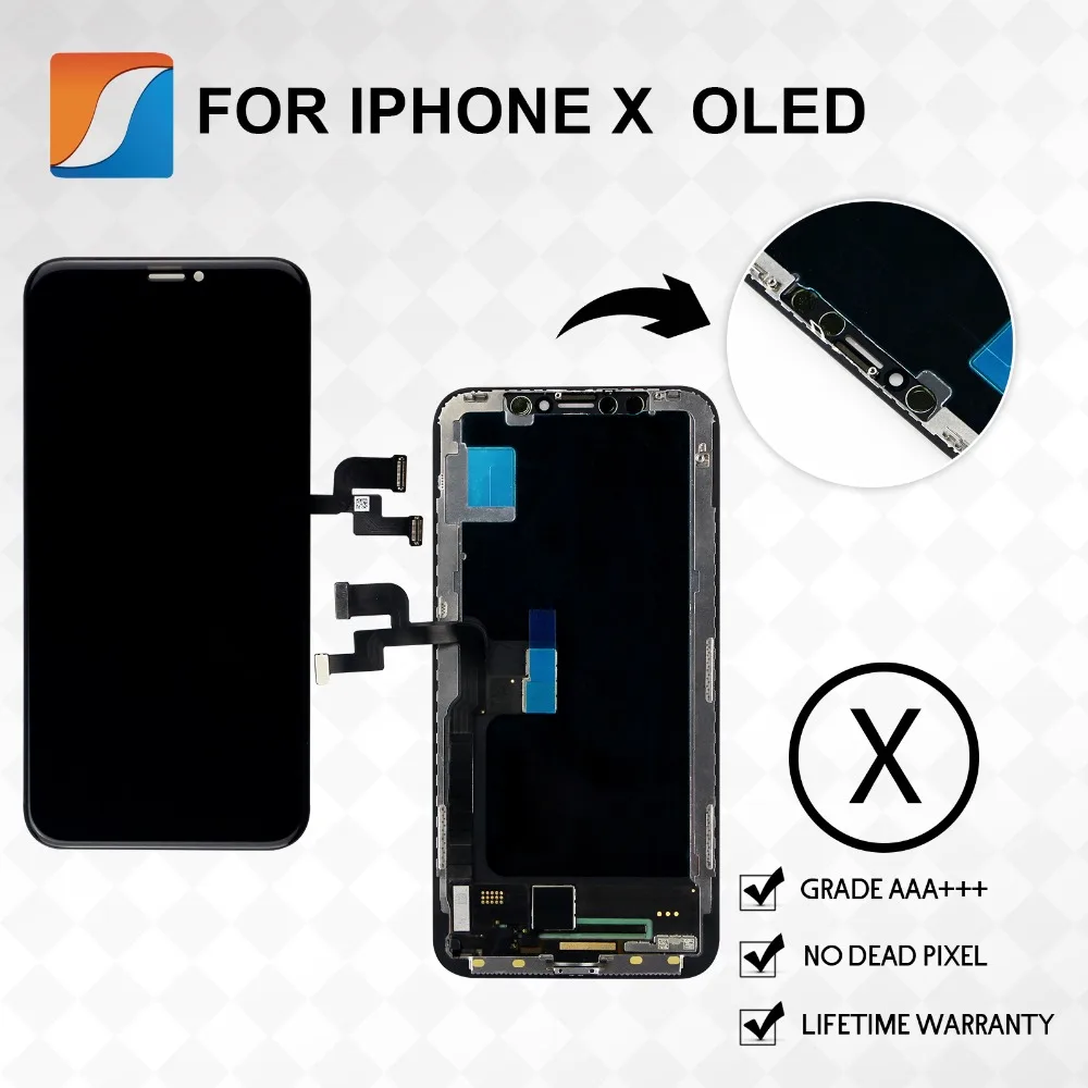 OEM для iPhone X XR XS max Замена экрана с OLED дисплей сборки AAA + качество без битых пикселей