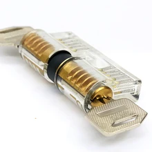 Прозрачный двусторонний-конечный замок с двумя ключами для практика слесаря, новичок, Обучающий набор