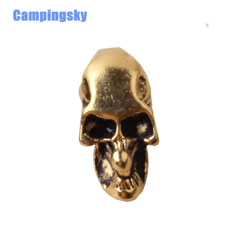 

Alloy Skull Pendant Bead Decoration for Paracord Bracelet (Hole on both sides) 100pcs/lot Length:2.14cm Dia:1.15cm