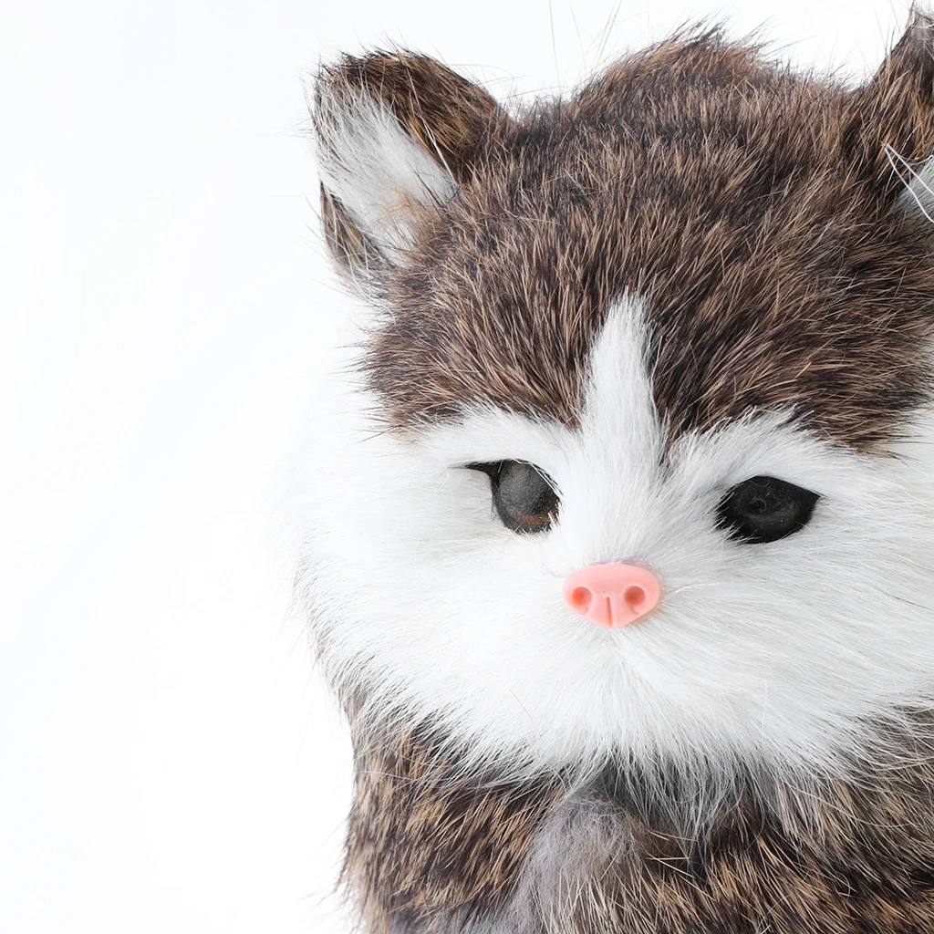 Simulation Faux Fur Horse/ Cat Model Kids Educational Toy Handicraft Collection Home Ornament