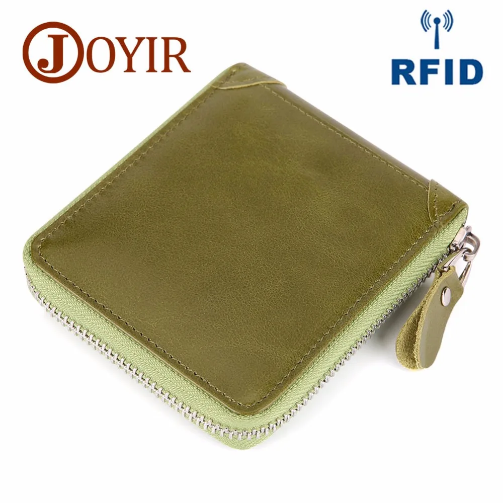 

JOYIR Genuine Leather Wallet Women Men Coin Pocket Purse Male Small Walet Portomonee Rfid Wallet Purse Zipper Credit Card Holder