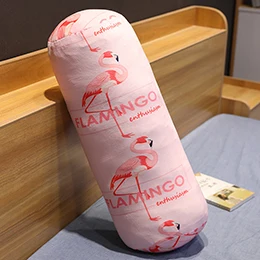 Модная цилиндрическая Подушка Фламинго печать плюшевый круглый валик спящий бойфренд девушка ноги подушки моющиеся спинки - Цвет: Pink flamingo 100cm
