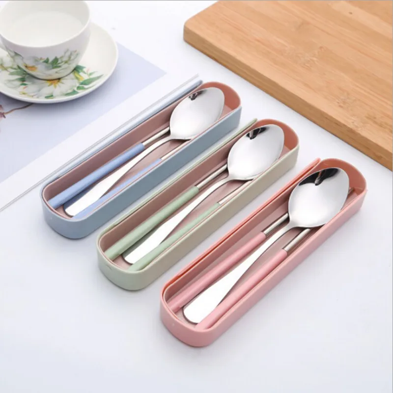 

Dishes Dinner Set Cutlery Set Portable Plates Walking Utensils Cooking Travel Tableware Stainless Steel School Kit 18%