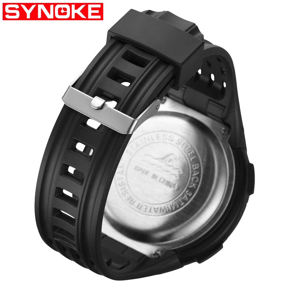 SYNOKE цифровые часы мужские модные спортивные фитнес ударные водонепроницаемые