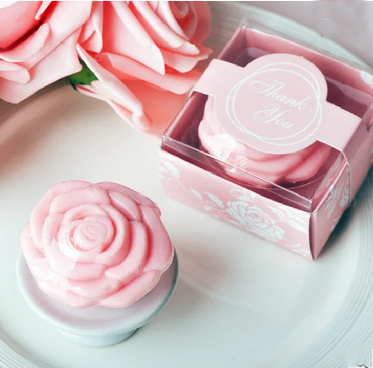 

25pcs Wedding Giveaway Pink / Purple / White Flower Soap Savon Wedding Favors Soap Wedding Souvenirs Return Presents Gifts