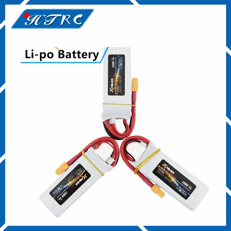 

3 pcs 14.8V 1500mah 4S Lipo Batterie 70C max 75C XT60 plug Pour RC Quadcopter drone pices