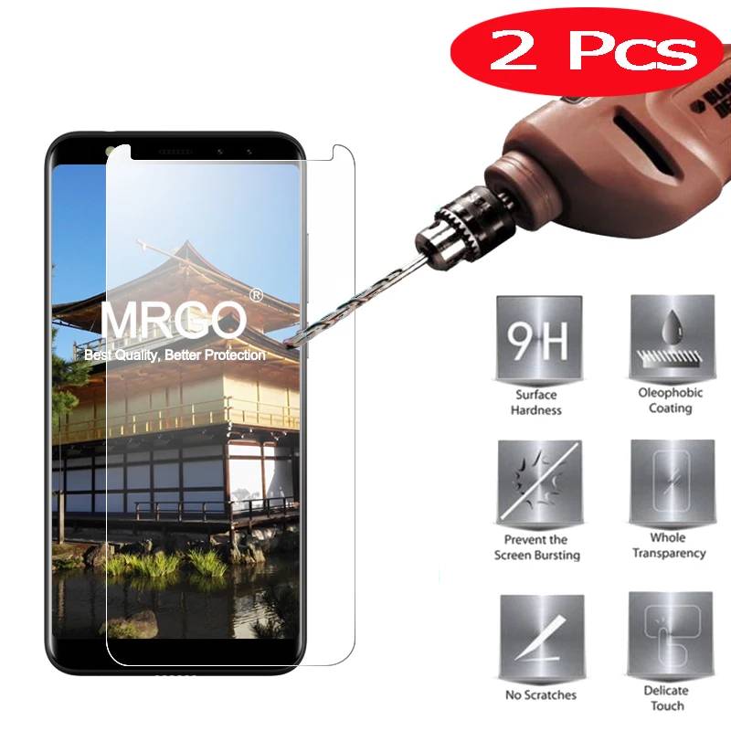 

2Pcs MRGO Tempered Glass for Leagoo M9 on Screen Protector Phone Film on M9 Glass Tempered for Leagoo M9