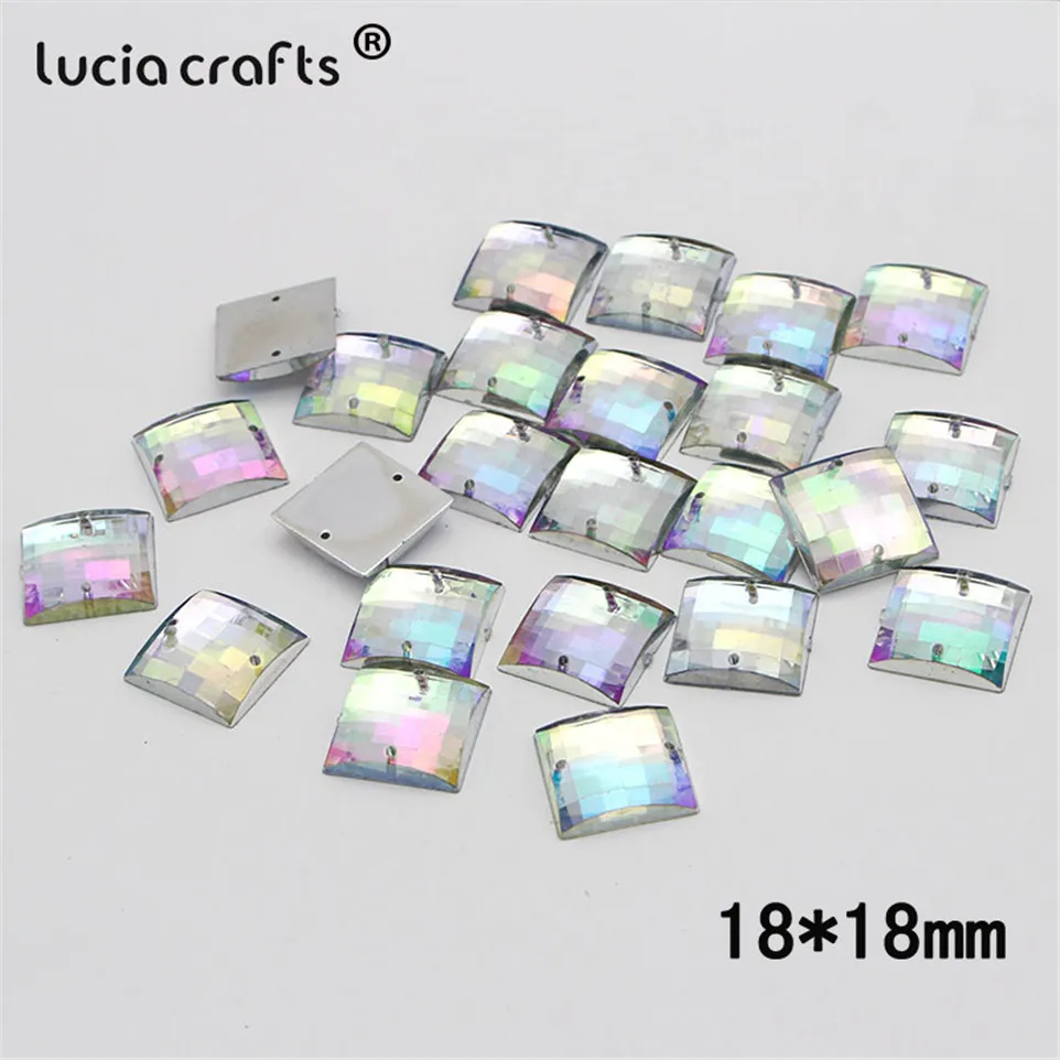 20/25/50/100pcs Multi Shapes AB Color Acrylic Crystal Stone Flatback Rhinestone Beads DIY Sew On Clothing Bags Accessories D1303