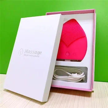 

Makeup Deep Pores Cleaning Electric Waterpoof Silicone Sonic Vibration Facial Wash Brush Cleaner Cleanser Beauty Massager