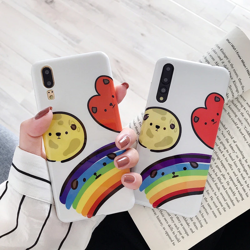 

Lovely rainbow dog Phone Cover For Huawei P20 P30 Mate20 Pro Nova 3 3i 4 Pro Soft matte back fundas Silicone protective cases