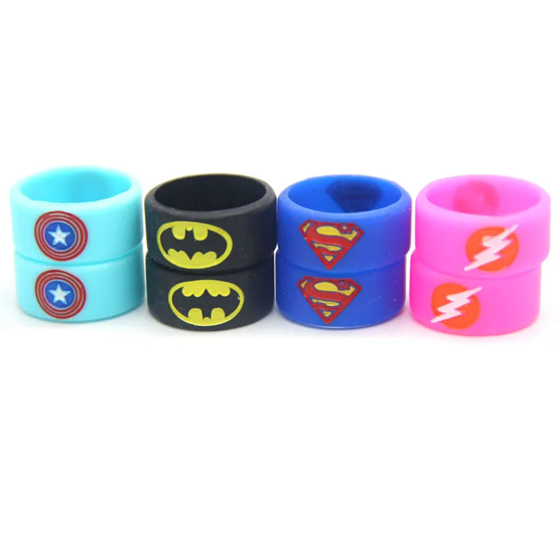 

Electronic Cigarette Accessories 10pcs Superman Batman Non Slip Rubber Band Silicone Vape Band Ring for RDA/RBA Atomizer
