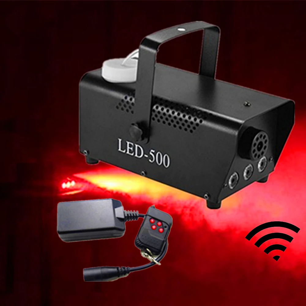 

Red Color 500W Smoke Machine/Wireless Remote Control 500W LED Fog Machine/Fogger With 3pcs Red LED Lights For Disco Home Party