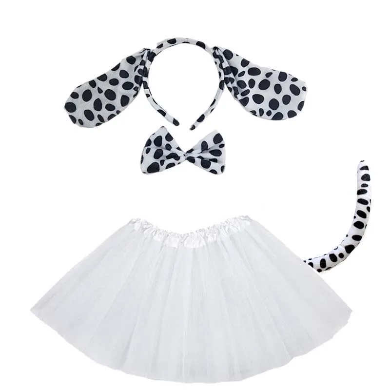 

Animal Yellow Dog Costume for Children Adult Animal Spotty Dog Cosplay with Headband Bow Tie Tail Gloves Cartoon Cute Dress Up