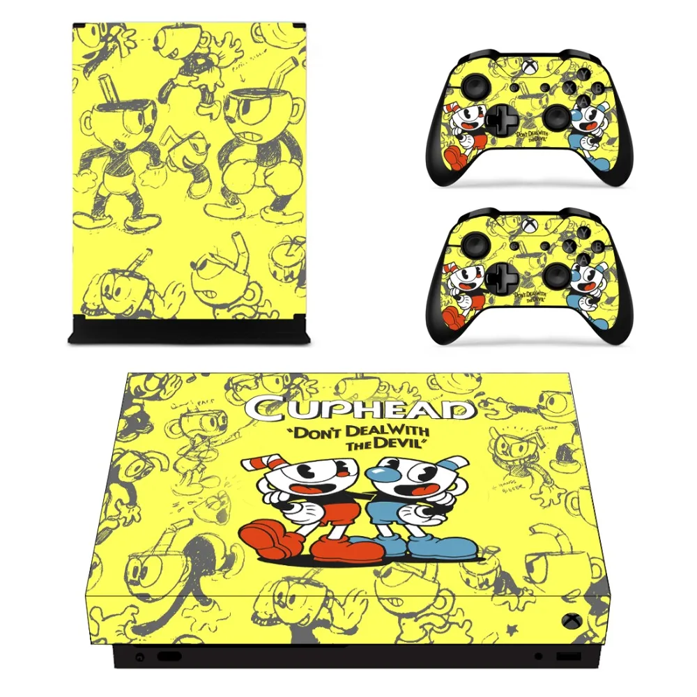 Cuphead Faceplates Skin Console& Controller Decal Stickers for Xbox One X Console+ Controller Skin Sticker