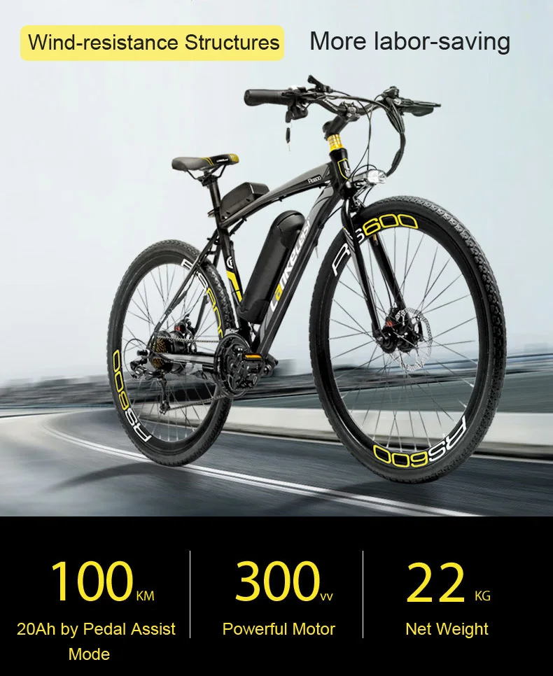 Top New, 700C, 36V 10A/15/20A, 300W, Electric Road Bike, Disc Brake, Aluminum Alloy Frame, Long Endurance. 3